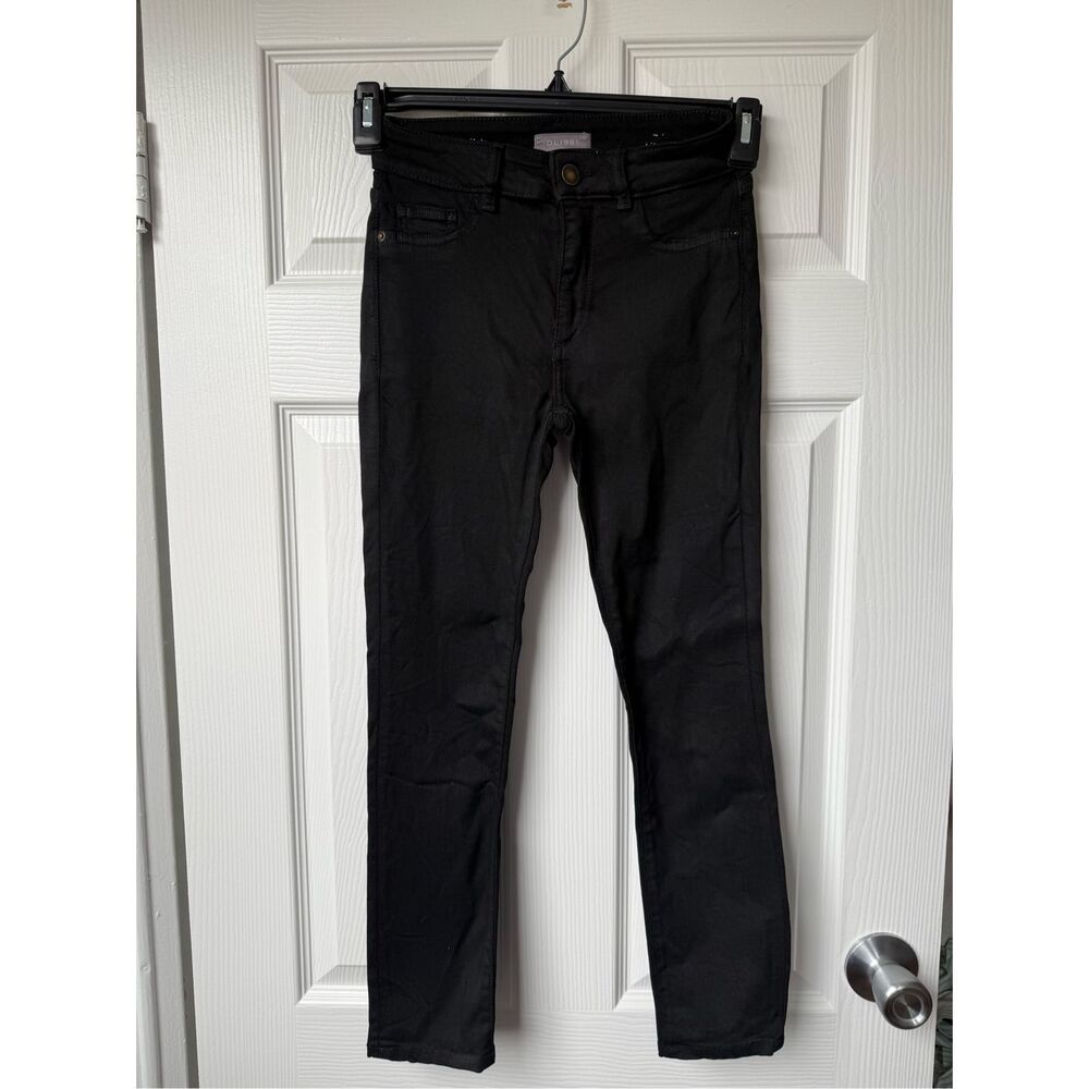 DL1961 Florence Skinny Mid Rise Instasculpt Crop Black Jeans Size 24